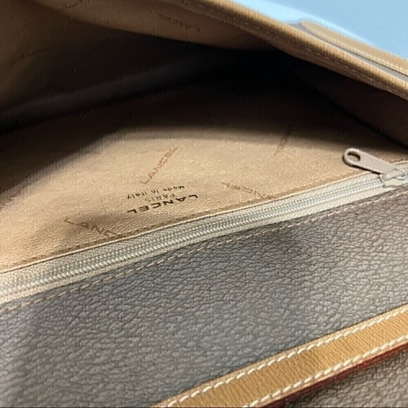 Lancel Brown Leather Vintage Shoulder Crossbody  Clutch Bag - Picture 7 of 14